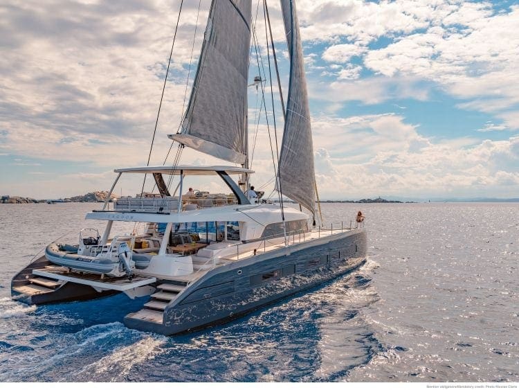 Lagoon Seventy 7 under sail