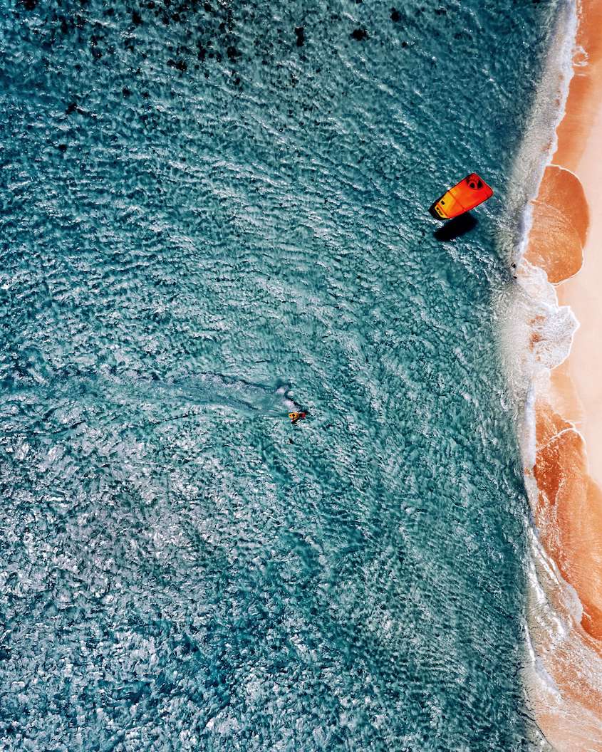 Aerial view of a BVI beach