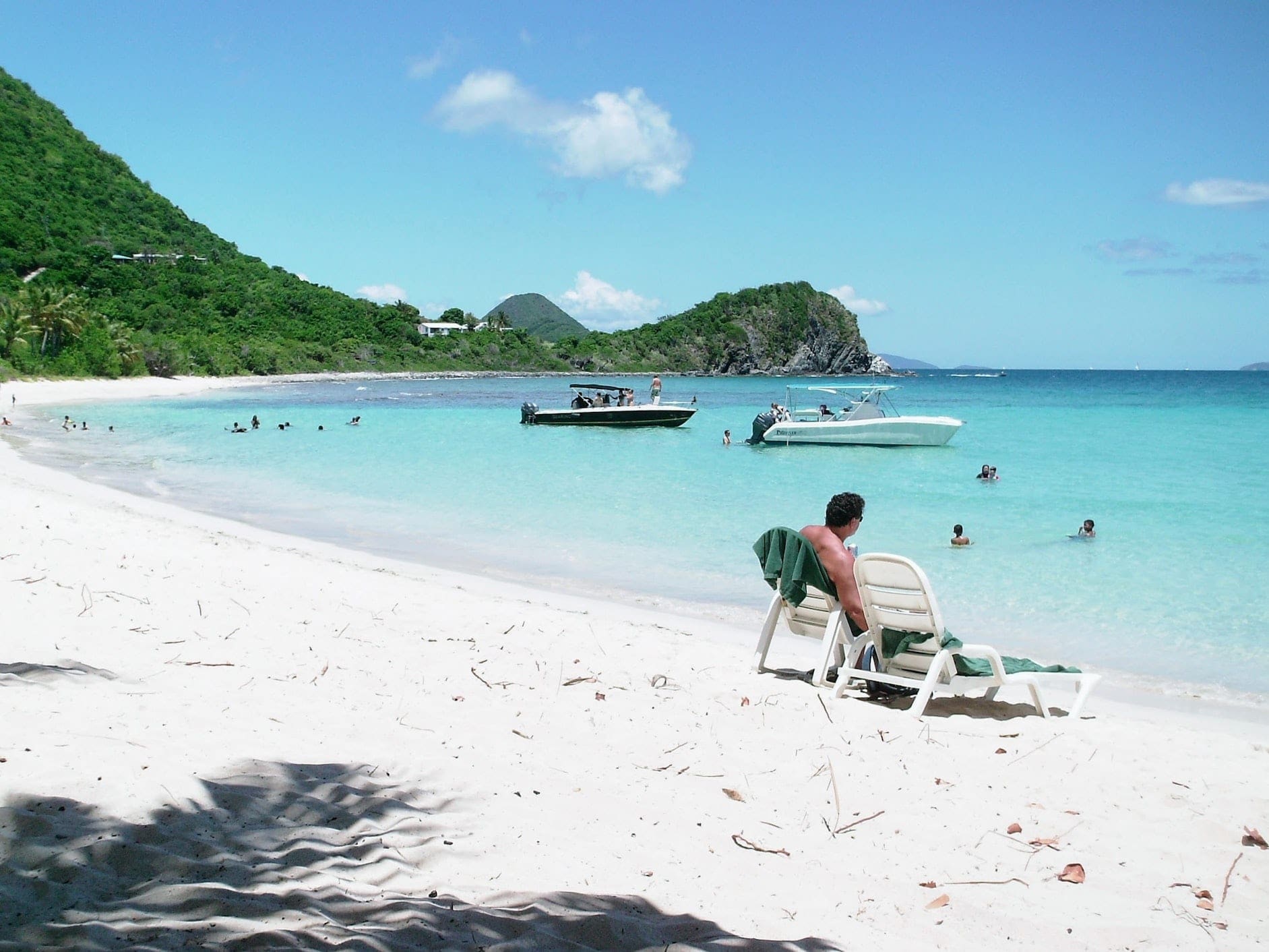 Boats on the beach in the British Virgin Islands