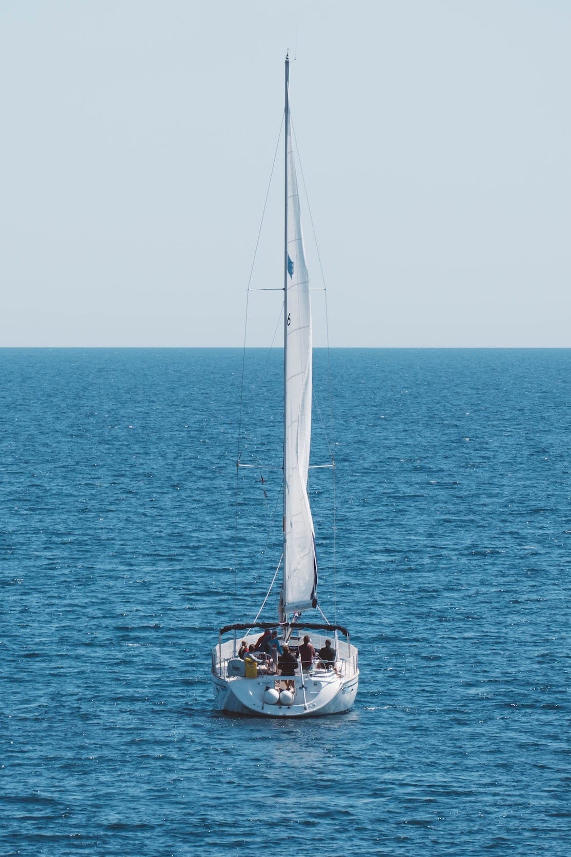 A sailing yacht under sail along the Croatian coast
